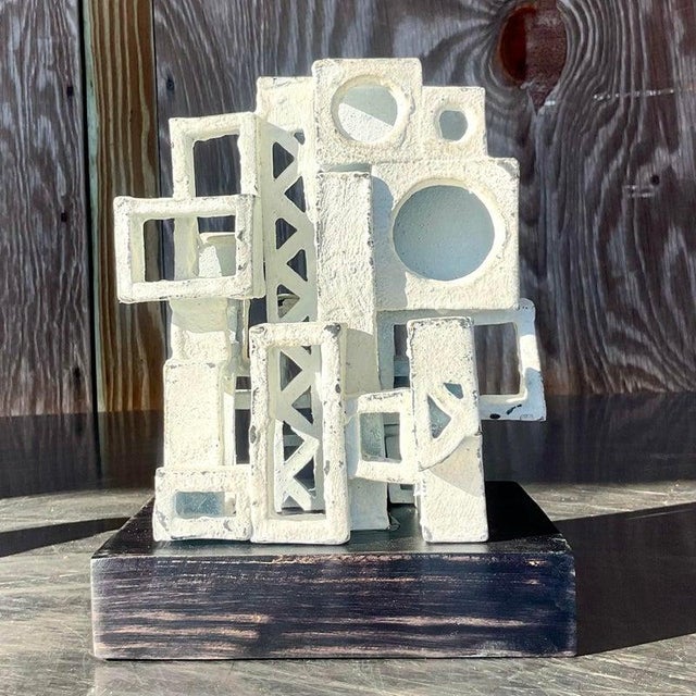 Abstract Vintage Boho Signed Abstract Brutalist Ceramic Sculpture For Sale - Image 3 of 8