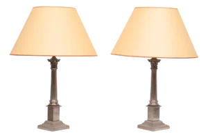 Nickel Colum Table Lamps from Laura Ashley, 1990s, Set of 2