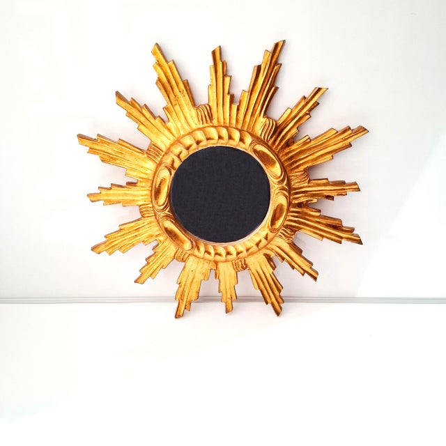 Large Vintage Wall Mirror in Sunburst Finish, 1960s For Sale - Image 11 of 16