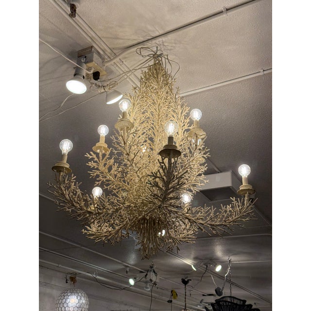 Pride Sasser for Cosona Manufacturing 10-Light Metal Coral Chandelier For Sale - Image 11 of 12