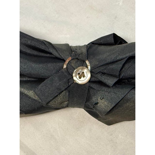 Wood Antique Figural Horse Wood Silver Tone Metal Black Umbrella Parasol For Sale - Image 7 of 11