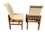 1980s 2 Henredon Scene One Campaign Dining Room Side Chairs MCM Oak Brass For Sale - Image 10 of 15