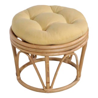 Vintage Bamboo Footstool Ottoman C 1950/1960's For Sale