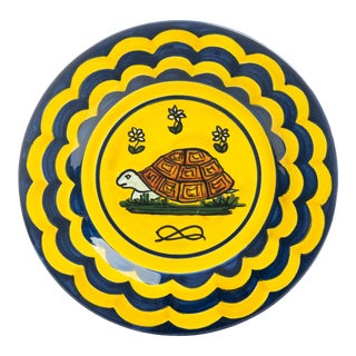Turtle Dessert Plate 7.5", Contrade Dinnerware From Siena For Sale