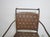 1980s Black Metal Frame Woven Brown Leather High Back Bar Stools Set of 2 For Sale - Image 10 of 12