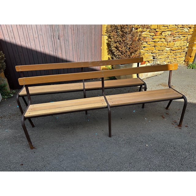 Vintage School Benches, 1970s, Set of 2 For Sale - Image 3 of 8