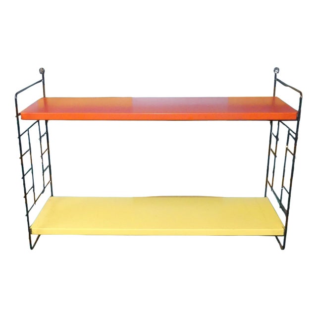 Small Vintage Metal String Shelf, 1960s For Sale