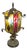 Wrought Iron and Multicolored Glass Table Lamp in the style of Longobard, 1970 For Sale