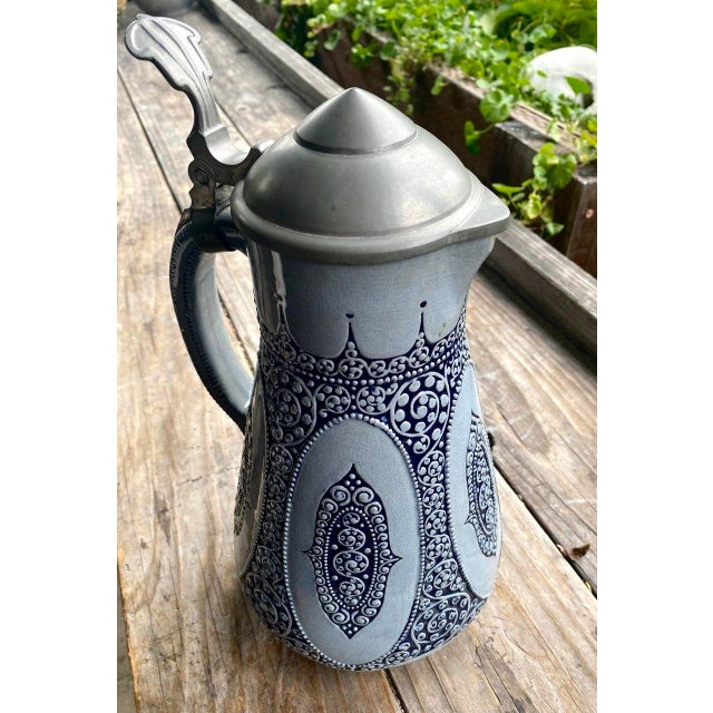 Early 20th Century Wick-Werke German Jugendstil Salt-Glazed Stoneware 2½-Liter Lidded Pitcher, C. 1920s For Sale - Image 5 of 18