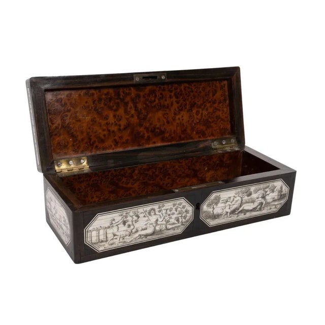 This exquisite 19th-century table box, attributed to renowned Italian craftsman Ferdinando Pogliani, exemplifies Neo-...