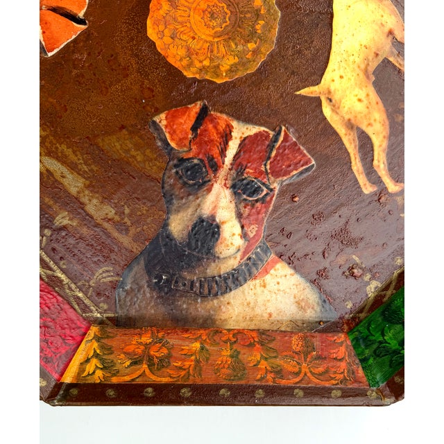 1990s Decoupage Jack Russell Terrier Dog Tray by Holly Lueders for Henri Bendel 1997 For Sale - Image 5 of 16