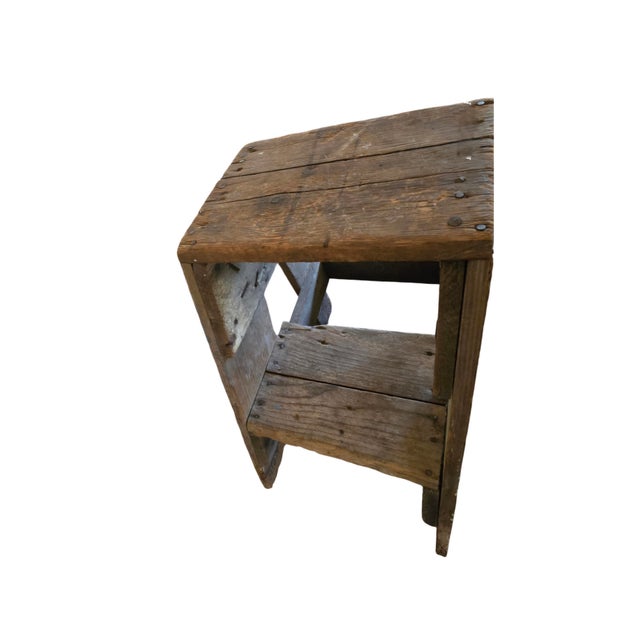 Early 20th Century Primitive Farmhouse Step Stool For Sale - Image 6 of 6