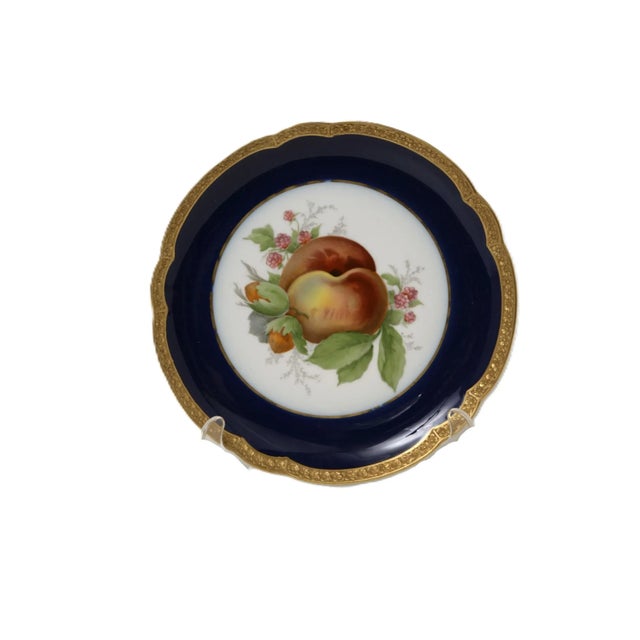 Early 1900's gold-encrusted, hand-painted small plates from Rosenthal in Selb Germany. Each plate 9" in diameter....