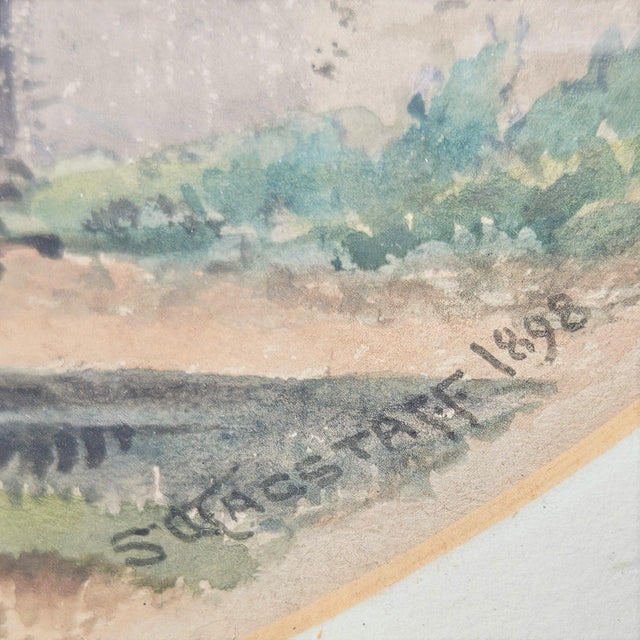 Samuel Wagstaff, Near Tadcaster, 1898, Watercolor, Framed For Sale - Image 4 of 5