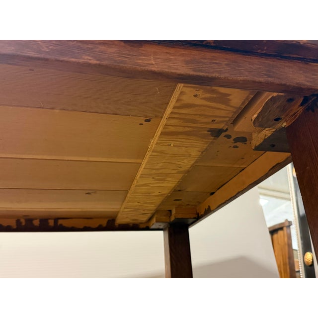 Pine Wood With Cherry Wood Stain Rustic Dining Table For Sale - Image 12 of 12