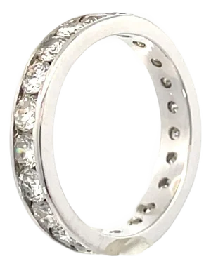 14k White Gold Diamond Eternity Band, Size 5.75