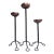 Vintage Brutalist Copper Cup Twisted Iron Metal Candlesticks, Set of Three For Sale