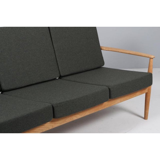 Wood 3-Seater Sofa in Oak and Wool attributed to Grete Jalk, 1960s For Sale - Image 7 of 10