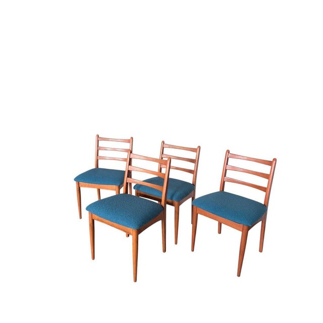 Brown Mid-Century Ladder-Back Dining Chairs in Teak Frames from Schreiber, 1960s, Set of 6 For Sale - Image 8 of 9