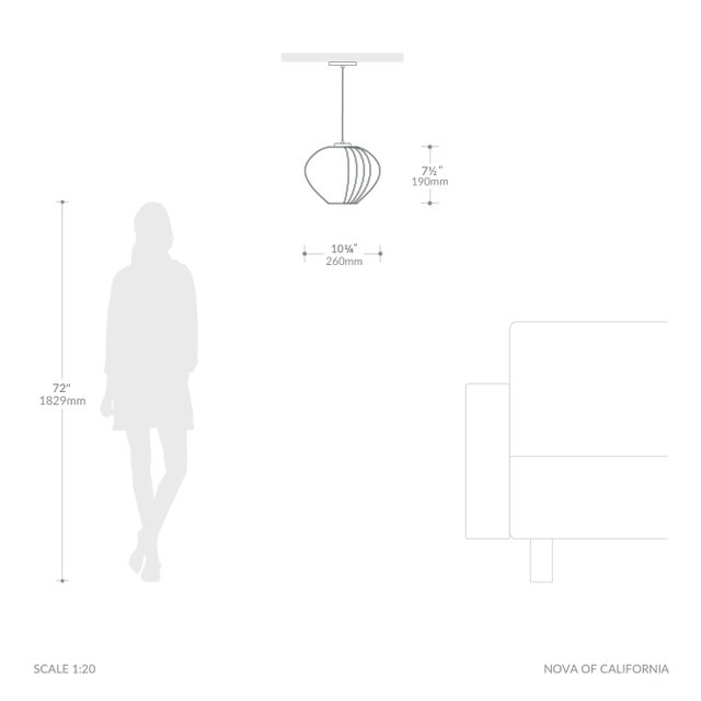 Contemporary Bloom Pendant Lamp - White Satin Steel Shade, Satin Nickel Body, Dimmable For Sale - Image 3 of 6