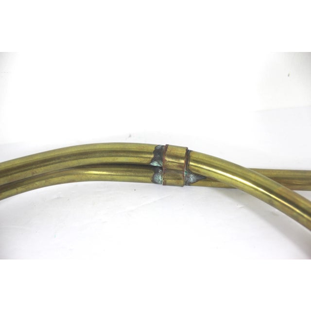 Brass Vintage Large Brass Horn Ornamental Trumpet Christmas For Sale - Image 8 of 10