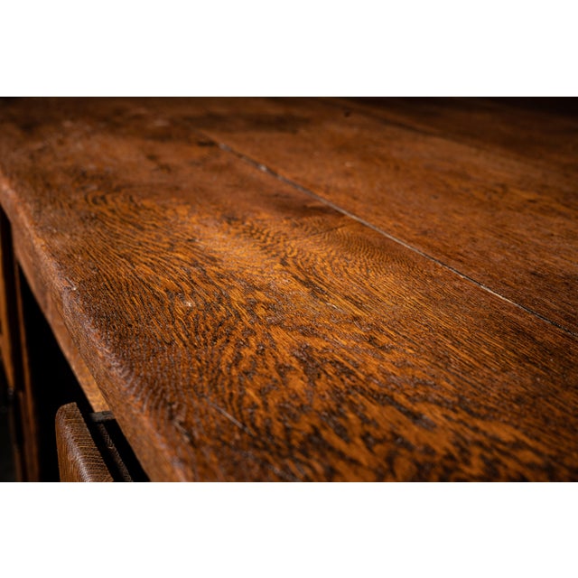 Brown Vintage Industrial Desk With Drawers For Sale - Image 8 of 8