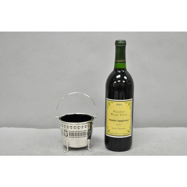 Vintager Barker Ellis English Regency Silver Plated Sugar Basket Award w/ Cobalt Blue Glass Liner. Item engraved...