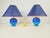 Vintage Blue Ceramic Sphere Table Lamps, 1970s, Set of 2 For Sale - Image 4 of 10