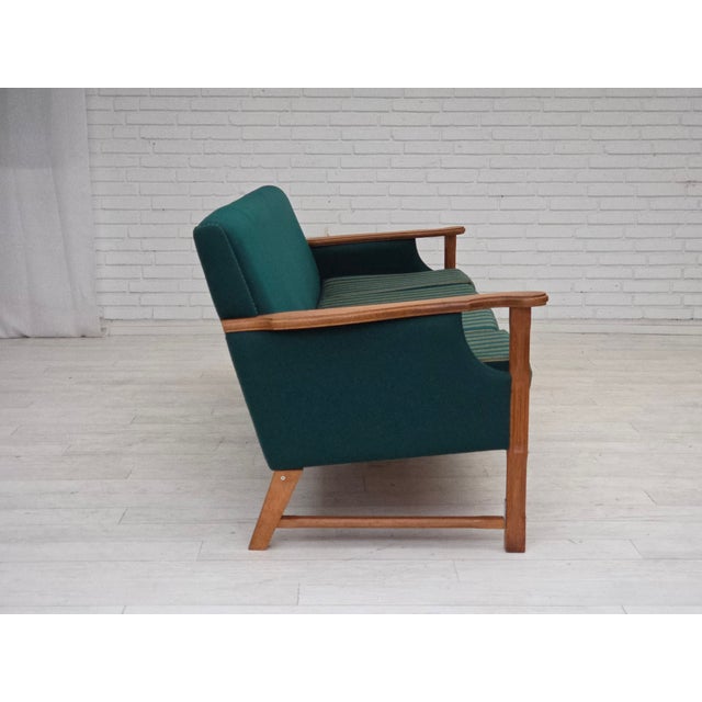 Vintage Danish Four-Seater Sofa in Furniture Wool and Oak, 1970s For Sale - Image 4 of 18