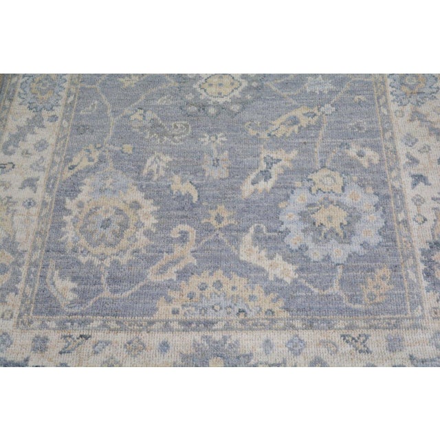 Turkish Turkish Oushak Hand Knotted Wool Rug, 4'x6' For Sale - Image 3 of 4