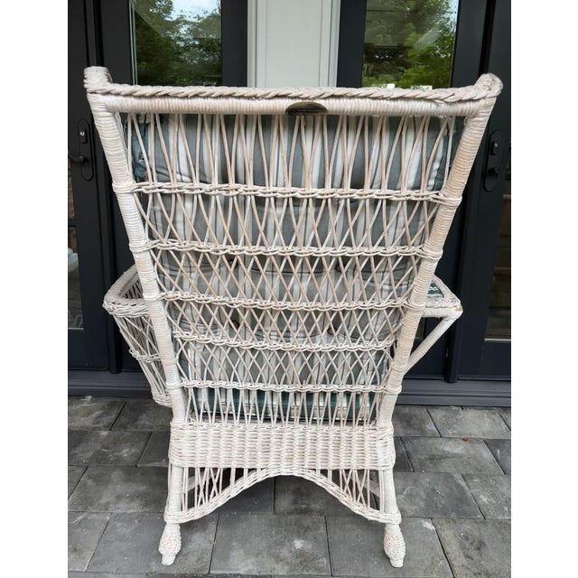 Coastal 1980s Henry Link Smithsonian Collection Wicker Chair For Sale - Image 3 of 9