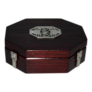 Vintage Carrick Oak Octagonal Box W/Celtic Design For Sale