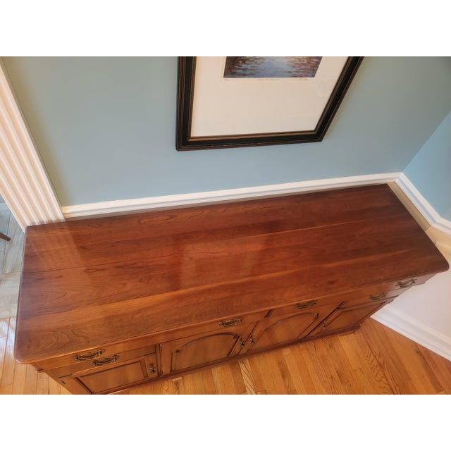 Wood 1971 Pennsylvania House Solid Cherry Sideboard Buffet Credenza (Van Sciver Retailer) For Sale - Image 7 of 10