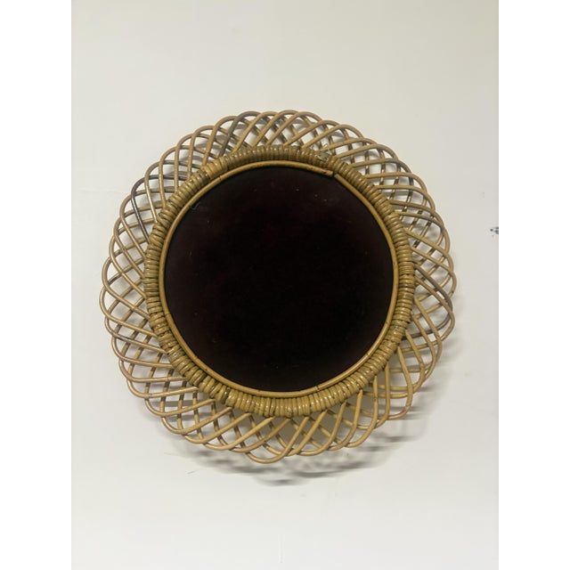 Vintage Wicker Mirror, 1960 For Sale - Image 3 of 14