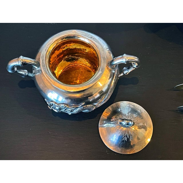 Chinese Early 20th Century Chinese Export Silver Tea Set with Original Box Zee Wo - 4 pcs For Sale - Image 3 of 16