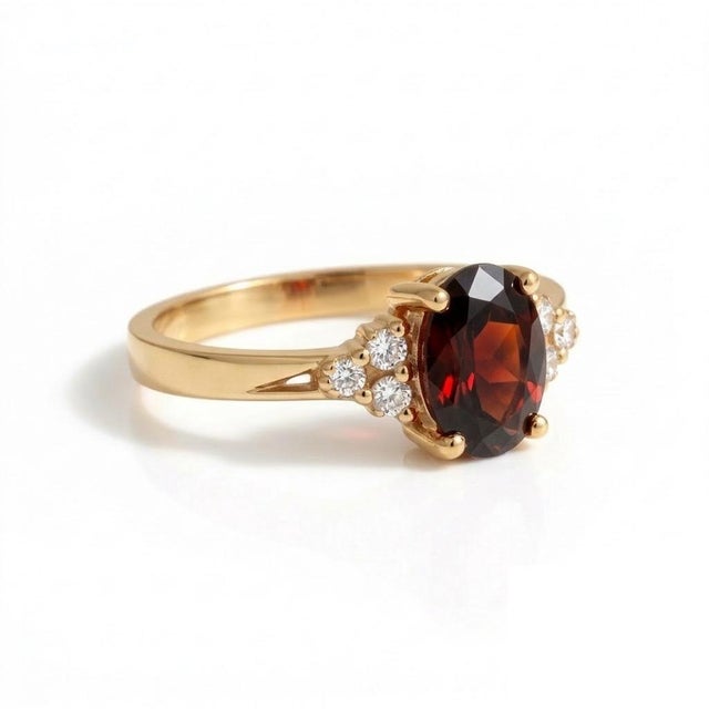 Garnet Cubic Zirconia Engagement Ring, January Birthstone Promise Ring Us 7 For Sale - Image 4 of 4