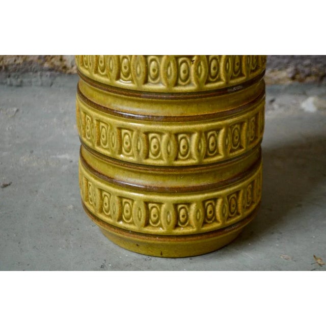 Contemporary Vintage Yellow Ceramic Vase from Scheurich For Sale - Image 3 of 8