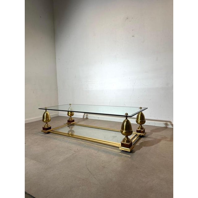 Brass and Glass Coffee Table from Maison Charles For Sale - Image 6 of 6