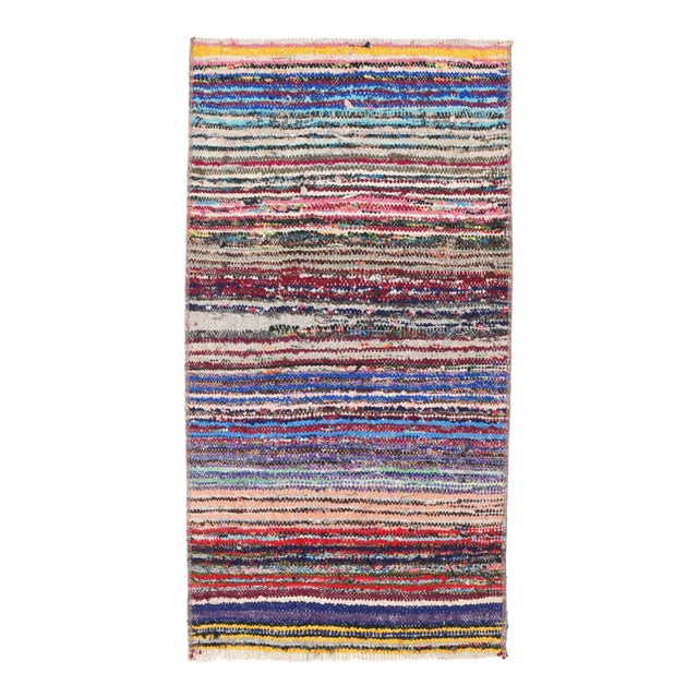 Striped Vintage Mini Kilim Rug - 1`8″ X 3`3″ For Sale