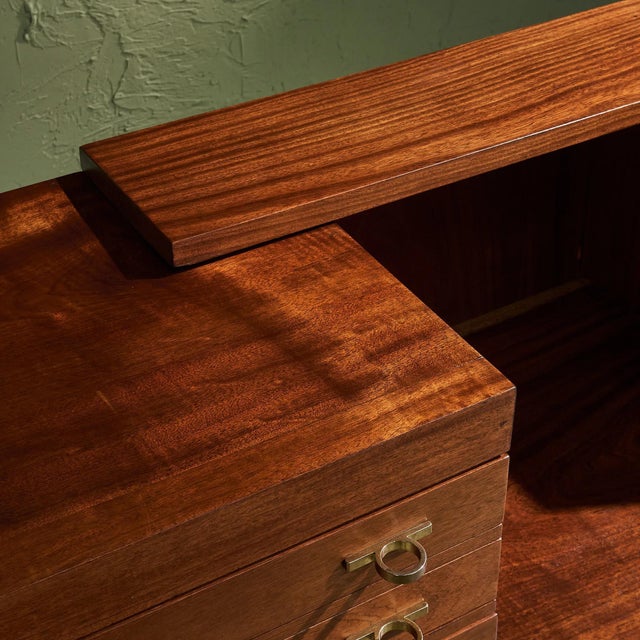 Brown Multifunctional Sideboard in Mahogany in the style of Eileen Gray, Germany For Sale - Image 8 of 13