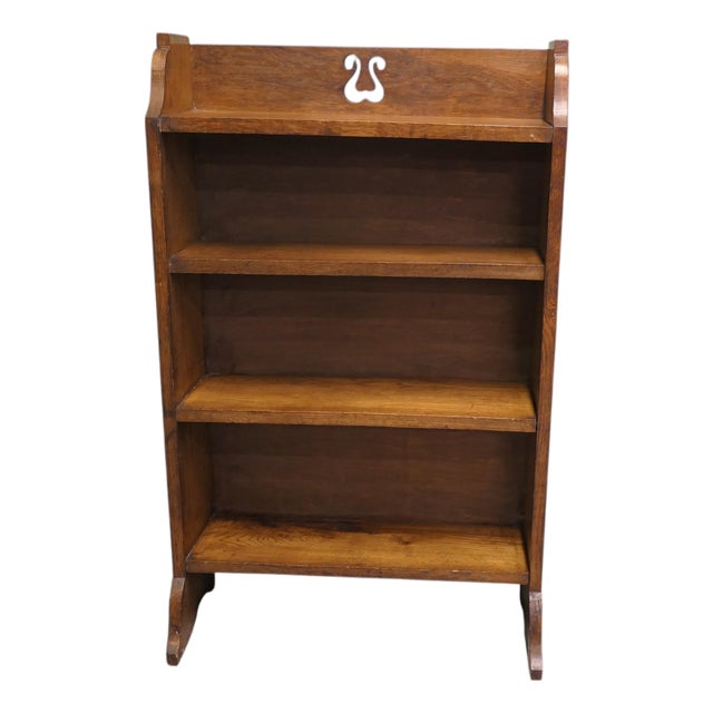 Arts & Crafts Bookcase with Carved Gallery, 1920 For Sale