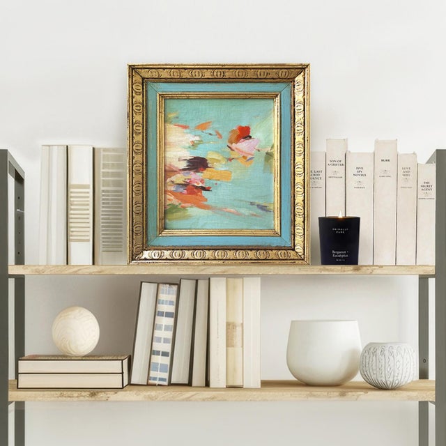 This contemporary oil painting is part of my "petals" series. I was inspired by flower petals floating on water. The...