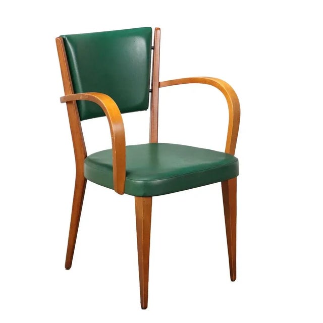 Beech and Faux Leather Dining Chair, 1960s For Sale - Image 9 of 9