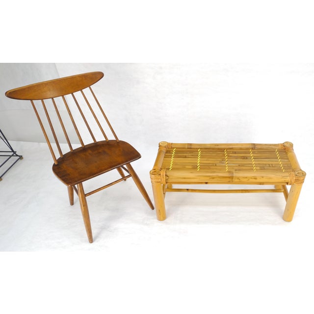 Thick Profile Bamboo 15x36 Compact Bench Mid Century Modern c1970s MINT For Sale - Image 9 of 13
