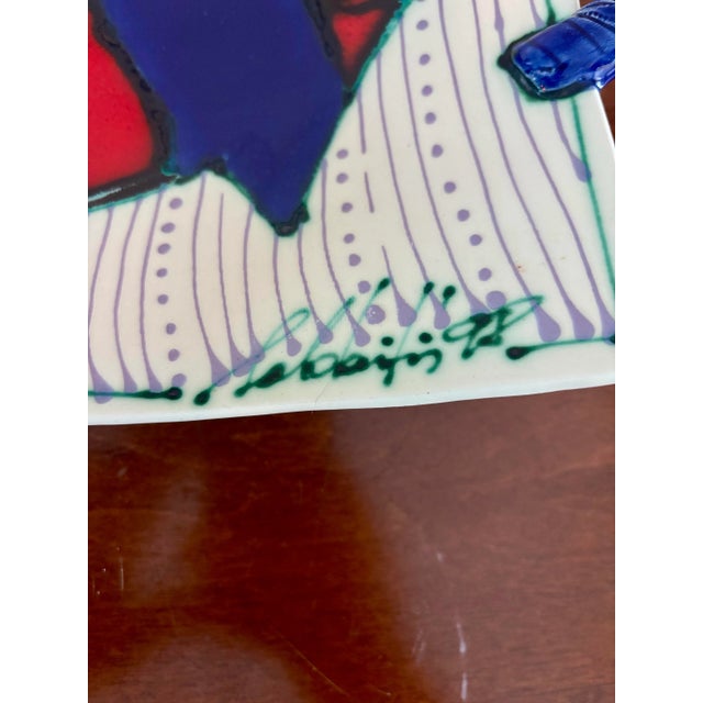 Juozas Rasa Saldaitis Ceramic Serving Dish With Fish Design and Handles For Sale - Image 4 of 5