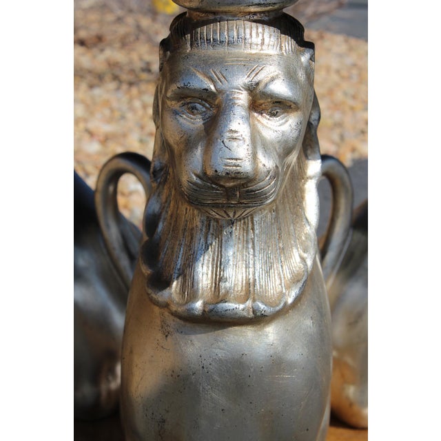 Maitland - Smith Maitland-Smith Silver Gilt Lion Table With a Faux Tortoiseshell Top For Sale - Image 4 of 18