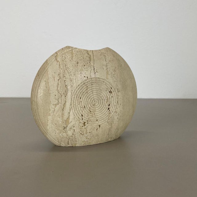 Article: Travertine vase object Designer: Fratelli Manelli attrib. Decade: 1970s This original vintage vase object was...