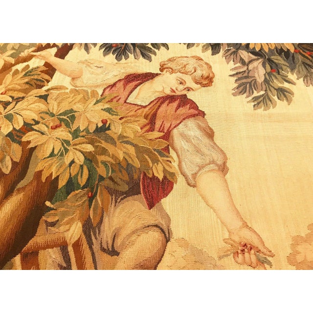 Brown Late 19th Century French Rustic Tapestry For Sale - Image 8 of 12