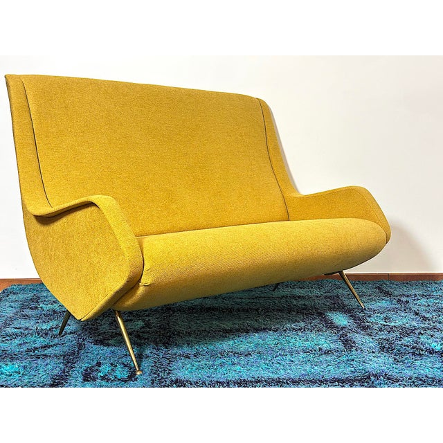 Mid-Century Modern 2-Seater Sofa by Aldo Morbelli for ISA Bergamo, Italy, 1950s For Sale - Image 3 of 14