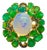 Bochic “Orient” Vintage Natural Opal & Emerald Ring Set In 18K & Silver For Sale